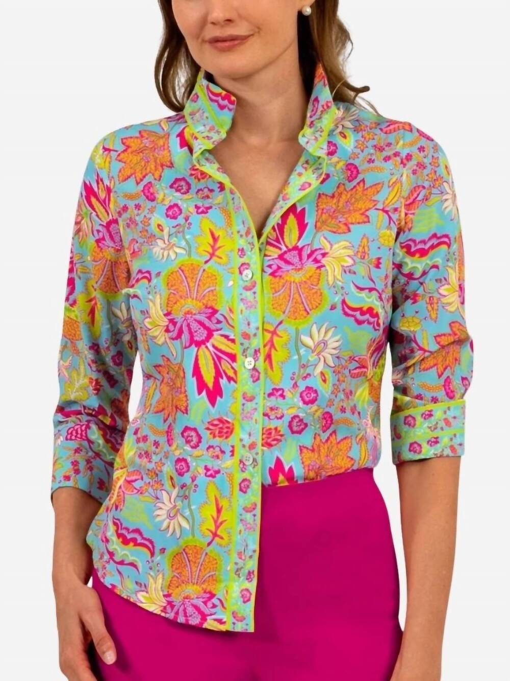 NEW GRETCHEN SCOTT go-to boyfriend shirt in mystic turquoise